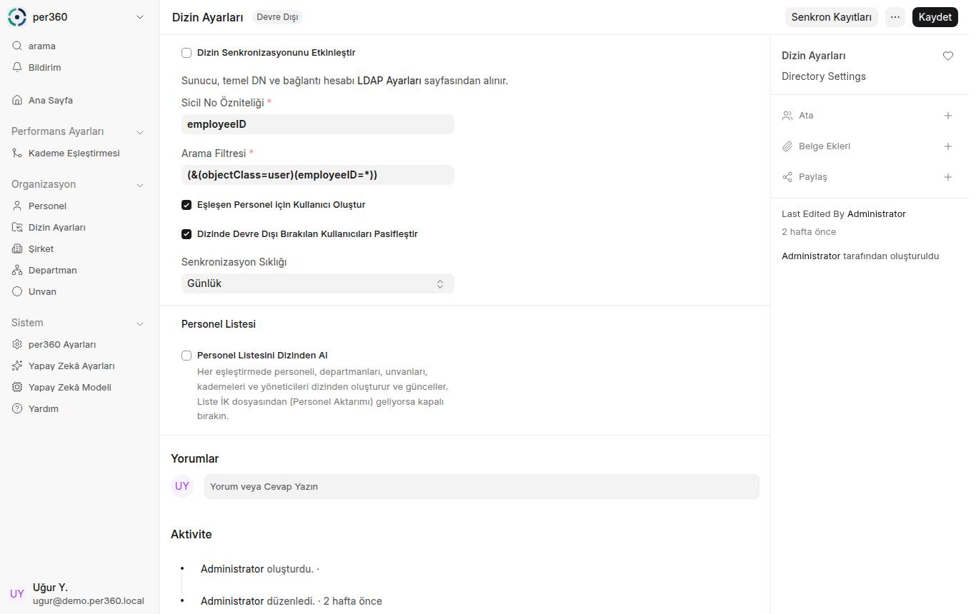 Active Directory eşitlemesi